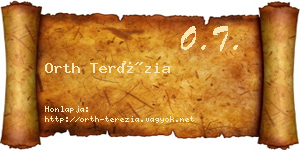Orth Terézia névjegykártya